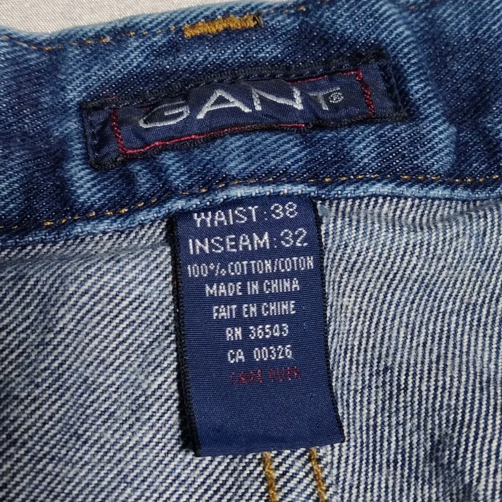 VTG GANT USA Men 38X32 (Actual 37x31)‎ Blue Denim Five Pocket Jeans